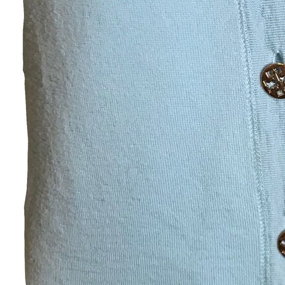 Tory Burch Simone Goblin Blue Wool Long Cardigan Medium - Picture 11 of 14